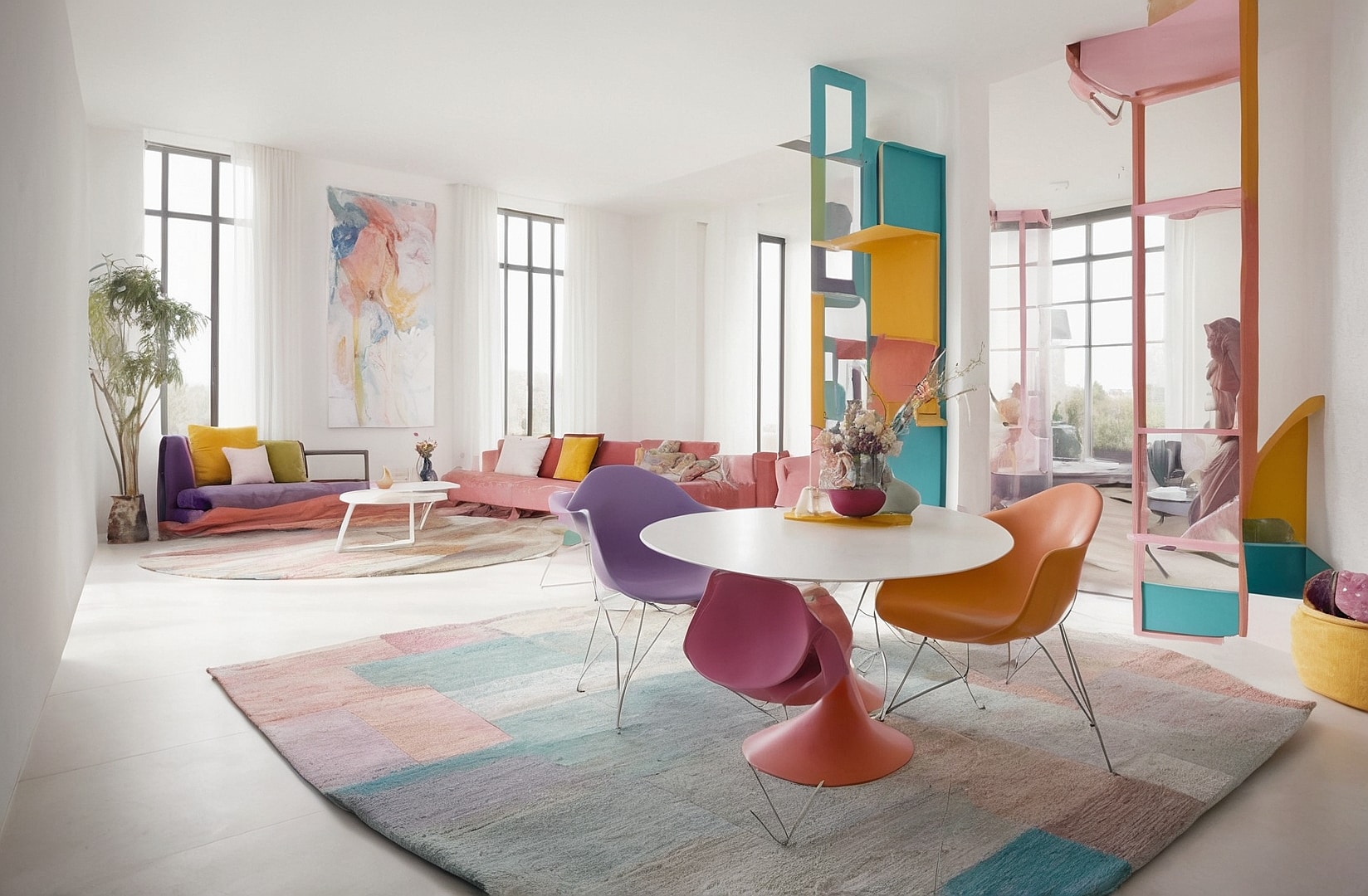 Diseño interior con pinturas elegantes.